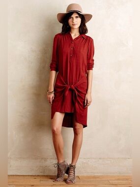 Anthropologie Maeve Bloomsbury Front Tie Dress